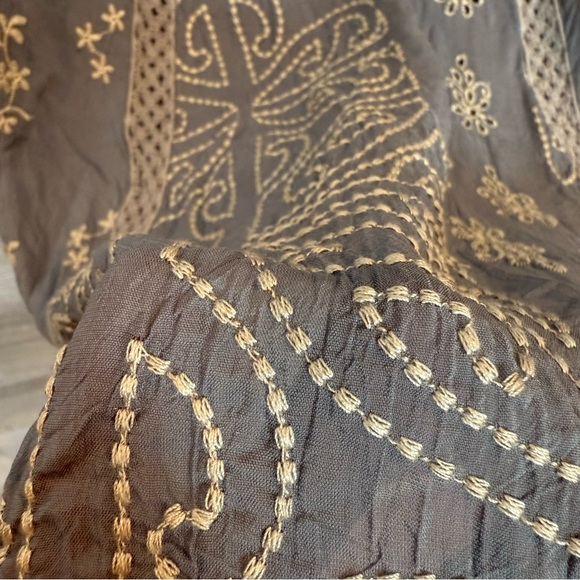 Johnny Was Charcoal Embroidered Blouse - Picture 5 of 7